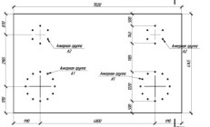 Конструкции железобетонные - план фундамента и схема установки анкеров